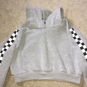Rue 21 Cropped Checkered Hoodie